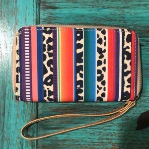 Leopard Serape Zipper Wallet